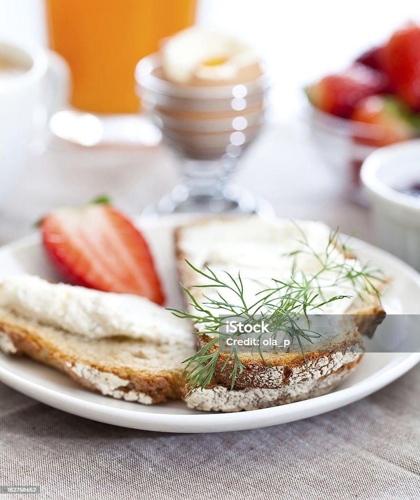 Continental breakfast with coffee and croissant Other breakfast images: Animal Egg Stock Photo