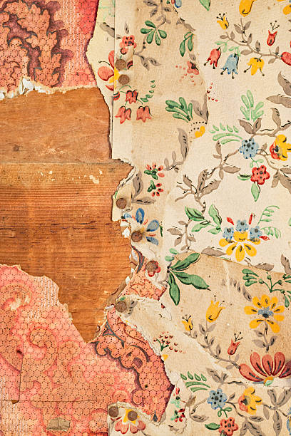 istock Close-up of Old Peeling Wallpaper 182758745