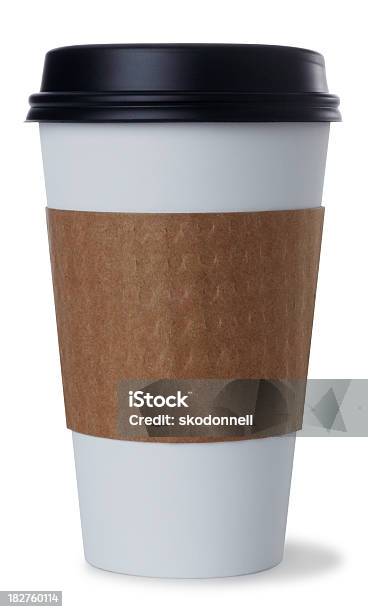 Filiżanka Kawy Jednorazowe Na Białym - zdjęcia stockowe i więcej obrazów Filiżanka do kawy - Filiżanka do kawy, Neutralne tło, Papierowy kubek do kawy