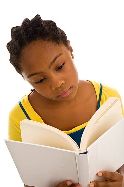 istock Beautiful African descent young lady reading book 182760196