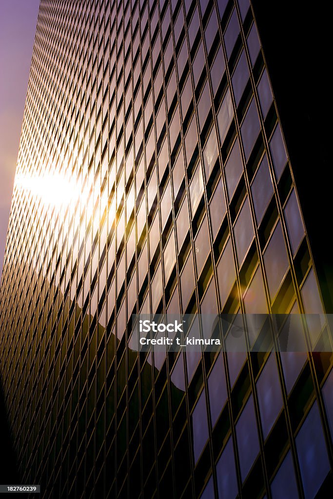 Office Building in Sunset Modern Office Building in Sunset. Apartment Stock Photo