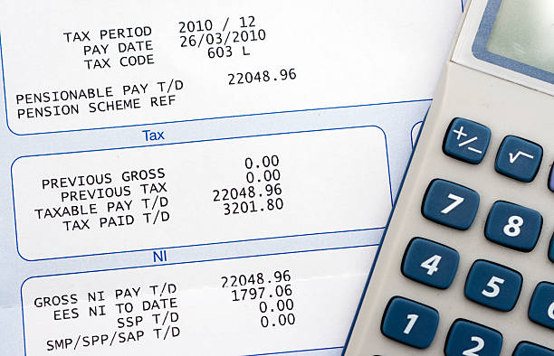 Person calculating money earned