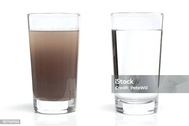 Água Limpa E Suja Com Óculos - Fotografias de stock e mais imagens de Água - Água, Sujo, Sem Higiene