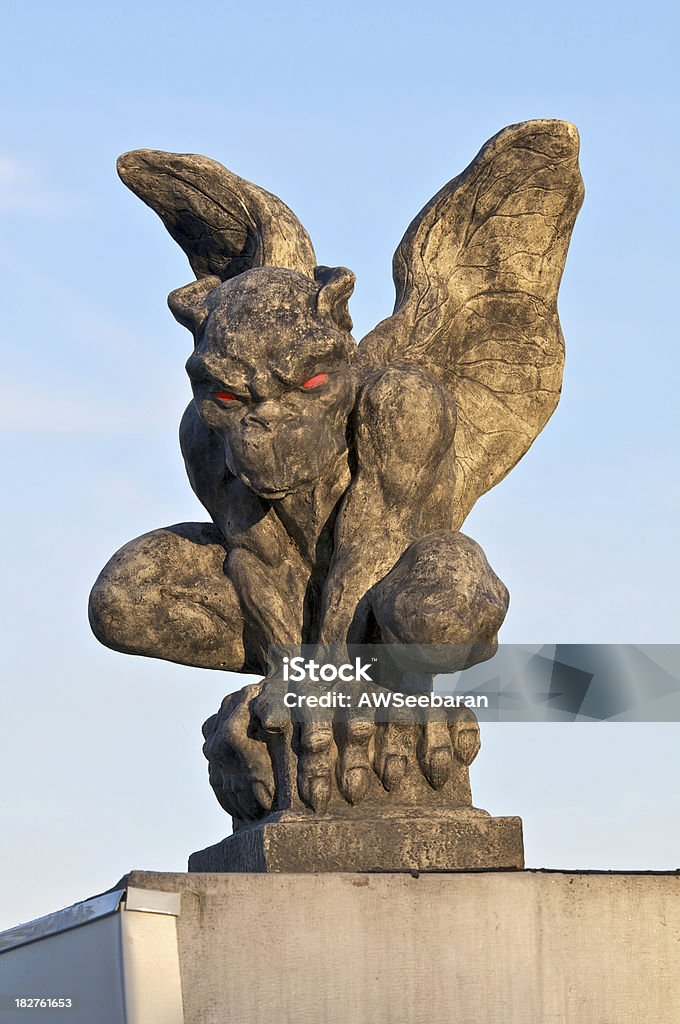 Red Eyed Gargoyle Evil Red Eyed Gargoyle Gargoyle Stock Photo