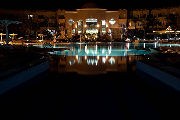 istock Holiday resort at night 182761783