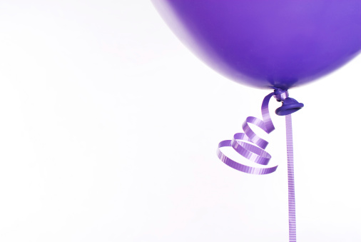 purple balloon with room for copy