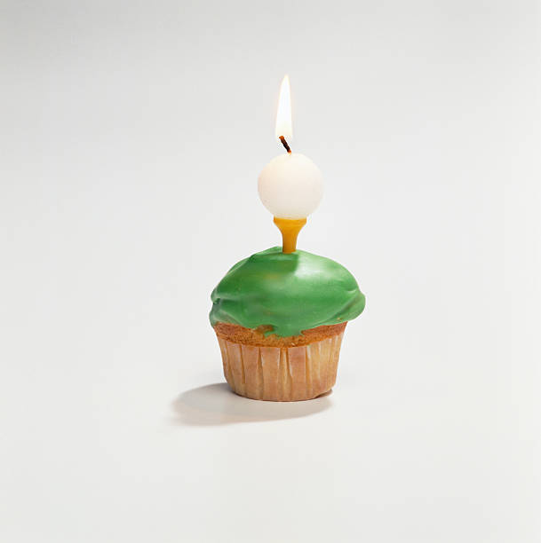 Birthday Golf ball cupcake stock photo