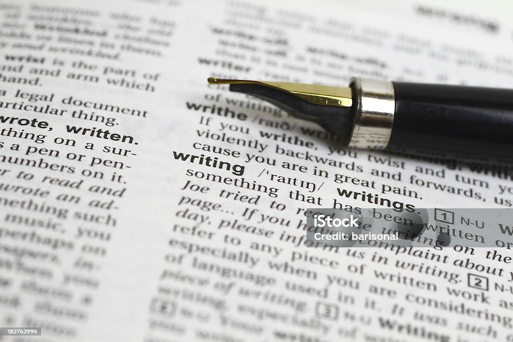 Writing word and fountain pen Copywriter Stock Photo