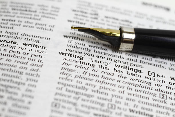 Writing word and fountain pen Writing word and fountain pen dissertation stock pictures, royalty-free photos & images