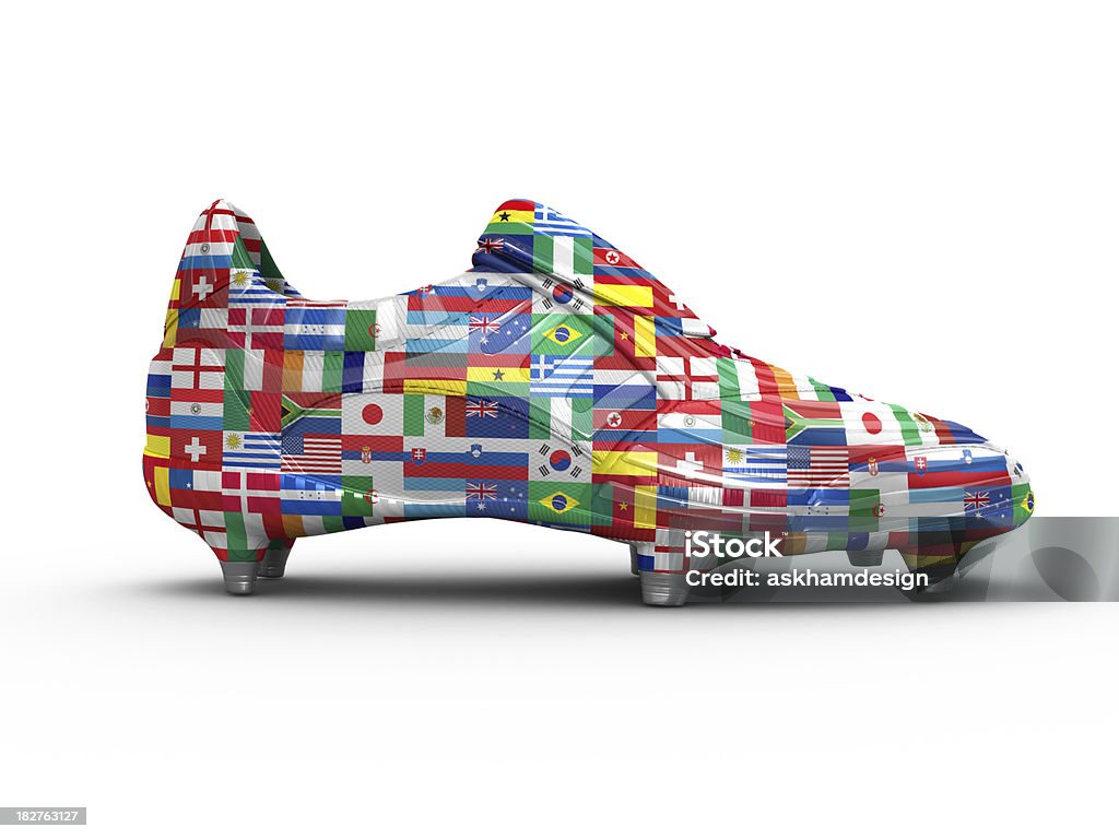 World Cup Football boot "High Res Football Boots with clipping path, see portfolio for more. Football crazy see portfolio for more sports images." International Soccer Event Stock Photo