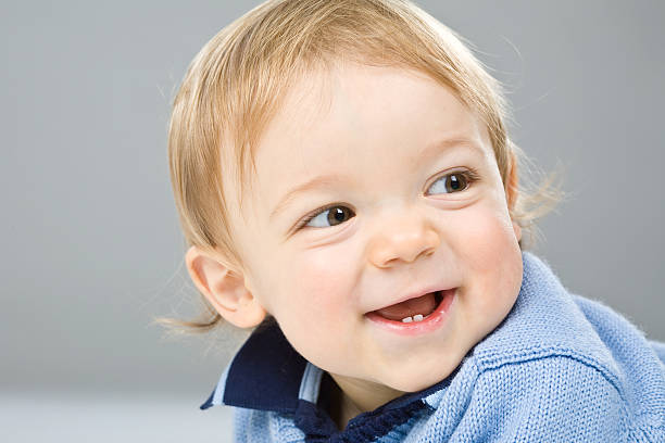 young beautiful family child son smile portrait