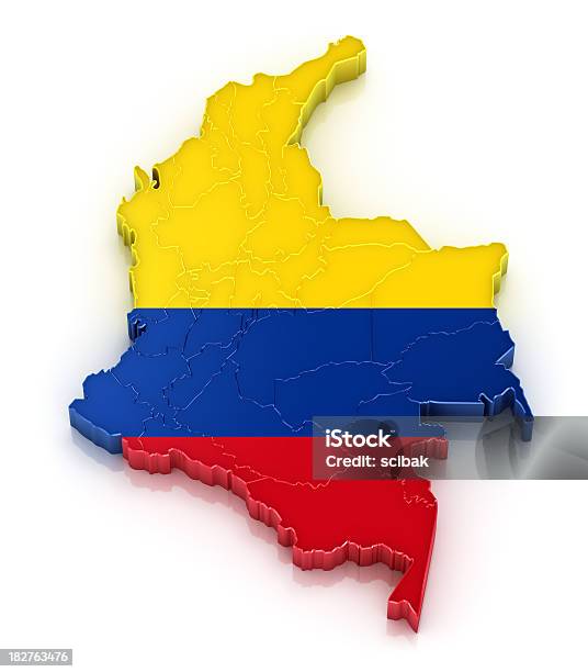 コロンビアマップフラグ - コロンビア - 南アメリカのストックフォトや画像を多数ご用意 - コロンビア - 南アメリカ, 地図, 3D