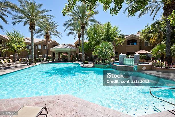 A Relaxing Community Swimming Pool With Clear Waters Stock Photo - Download Image Now