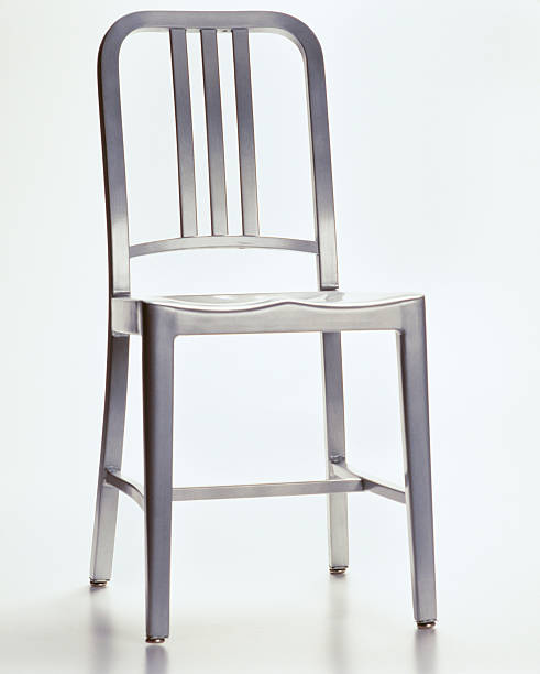 Aluminum Navy chair stock photo