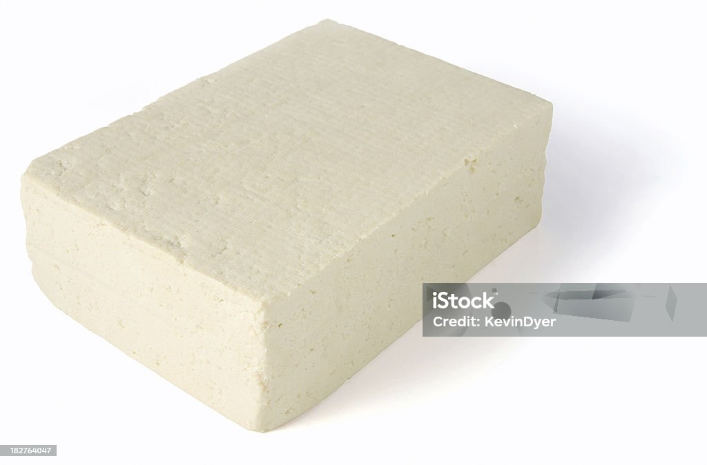 Bloco de Tofu isolado a branco - Royalty-free Bloco Foto de stock