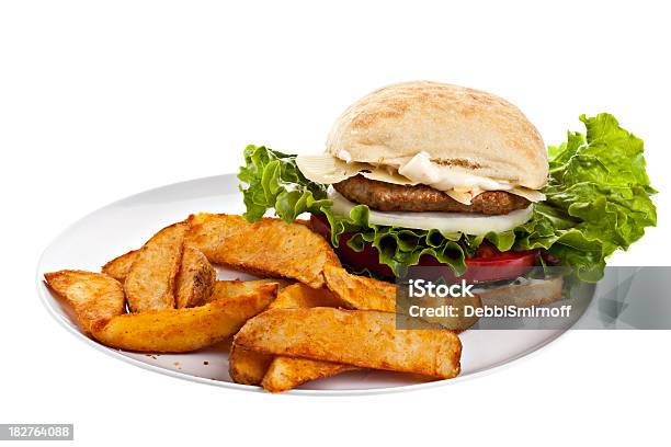 Hamburger Di Tacchino E Speziate Fritte - Fotografie stock e altre immagini di Bianco - Bianco, Carne, Carne di tacchino