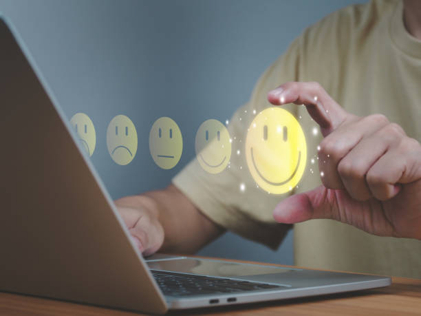 istock Review and rate the smiley face icon. 1827642013