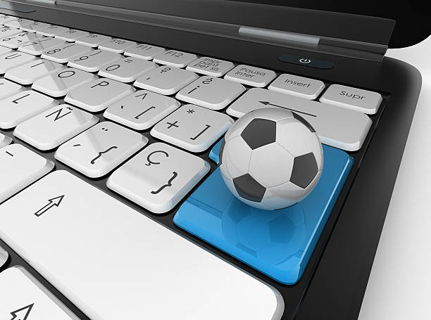 istock Keyboard with soccer ball 182765336