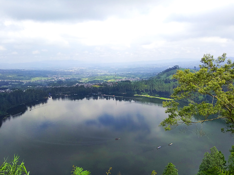 beautiful photo views lake with trees around
