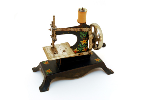 Antique Sewing Machine Stock Photo - Download Image Now - Black Color