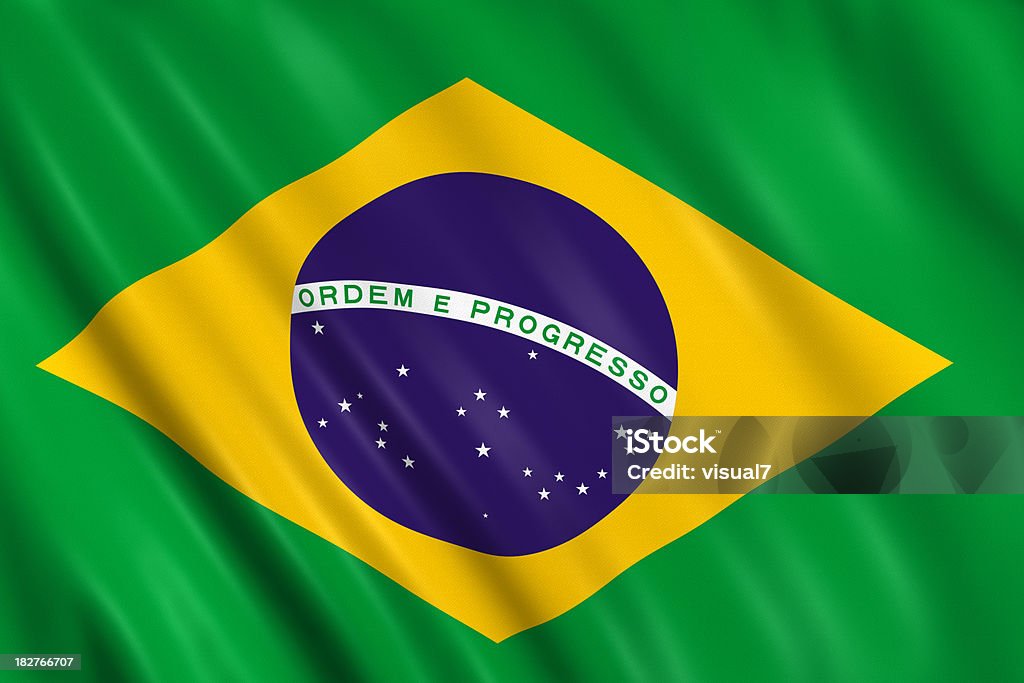 Brasilianische Flagge - Lizenzfrei Baumwolle Stock-Foto