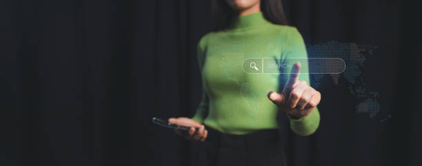 istock Concept of searching for information on the internet, searching for information through a browser, search box on a service provider's website, search engine, website marketing, seo marketing. 1827668737