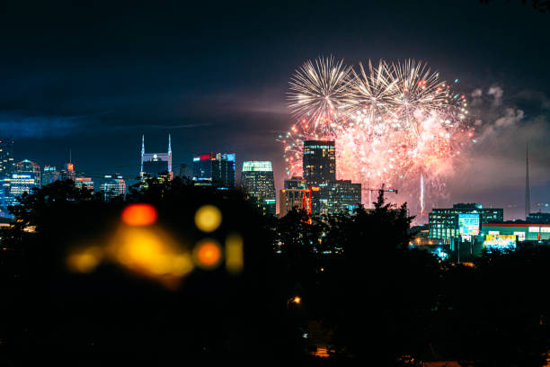 istock Smartphone Recording Independence Day Fireworks over Downtown Nashville at Night 1827670824