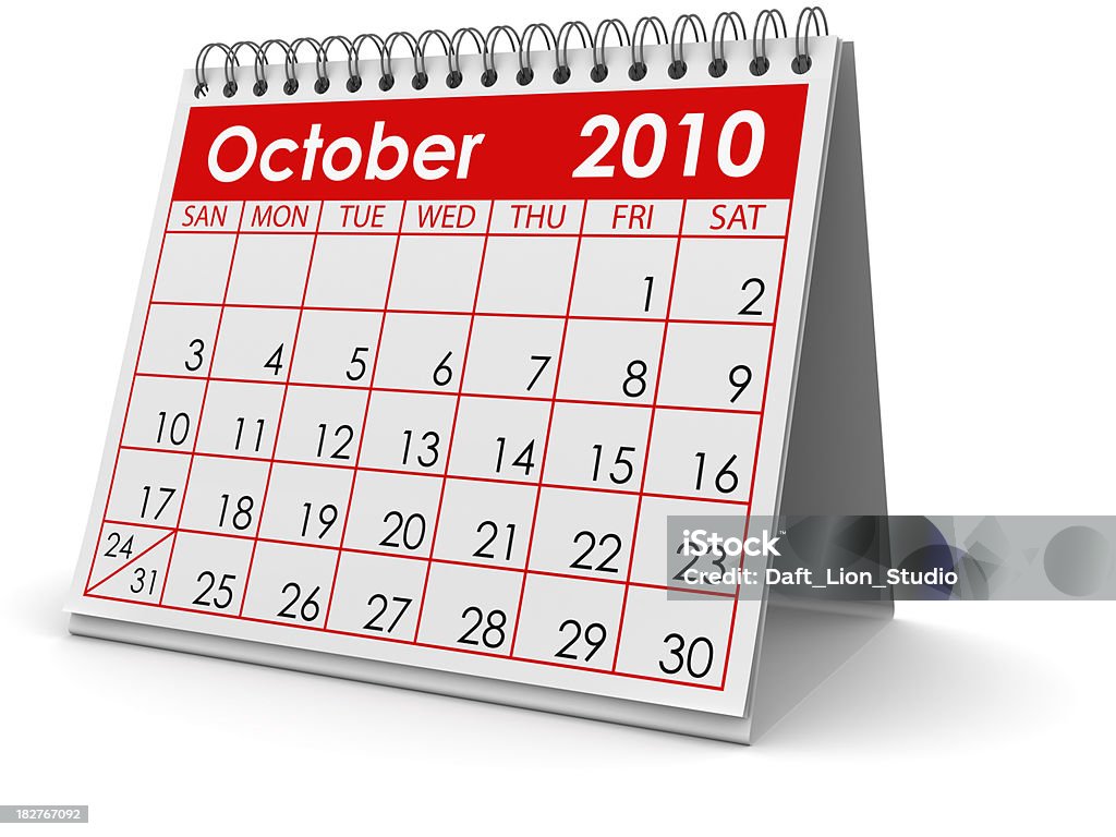 Octubre de 2010 - Foto de stock de Calendario libre de derechos