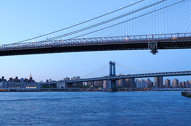 istock Brooklyn and Manhattan Bridges at Sunset,NYC 182768552