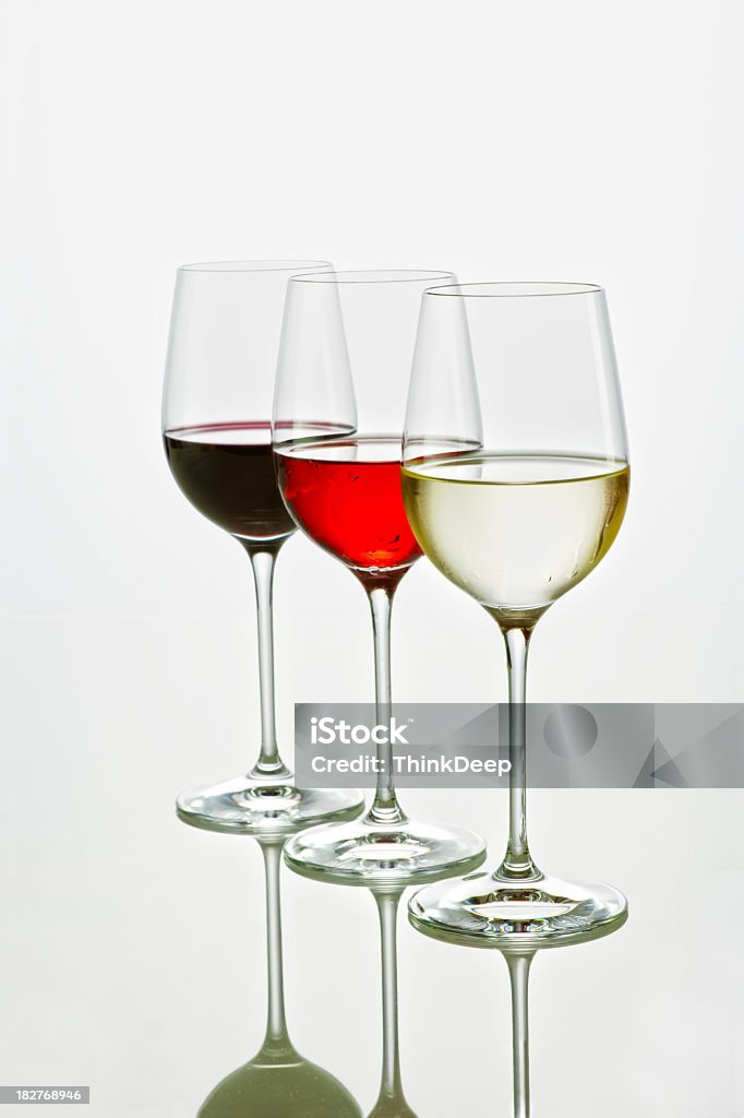 세 가지 색상의 와인 - 로열티 프리 건강한 생활방식 스톡 사진