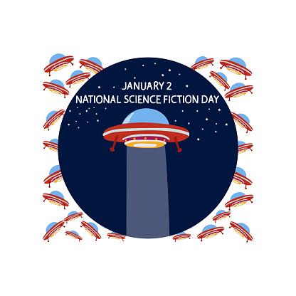 National science fiction day is 2 january vector