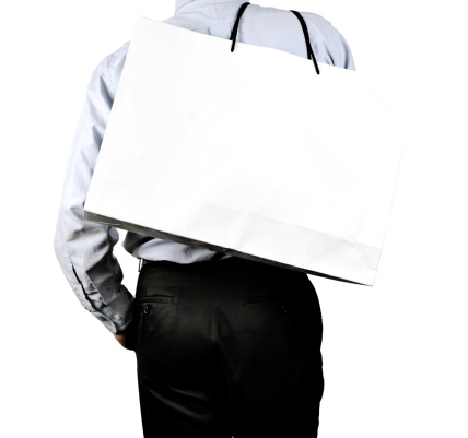A man with a shopping bag