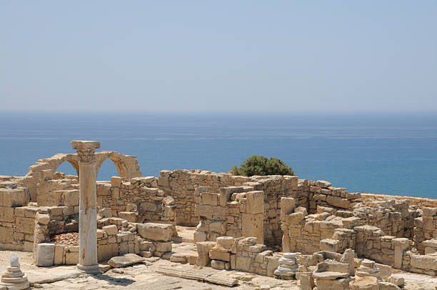 Ancient Curium, Cyprus "Ruins of Curium overlooking Mediterranean, Cyprus." kourion stock pictures, royalty-free photos & images