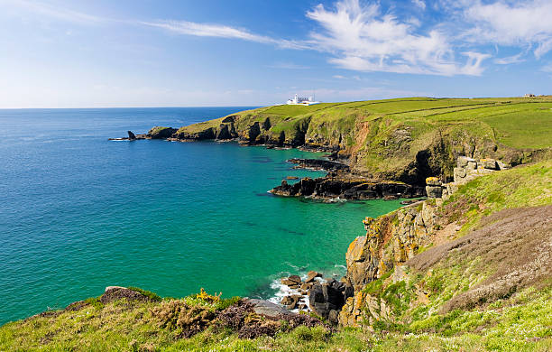 lizard point em cornwall reino unido - lizard point imagens e fotografias de stock