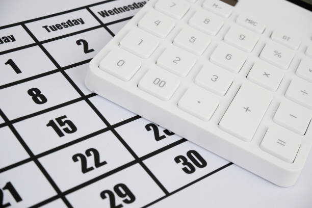 istock White calculator on calendar page 1827694629