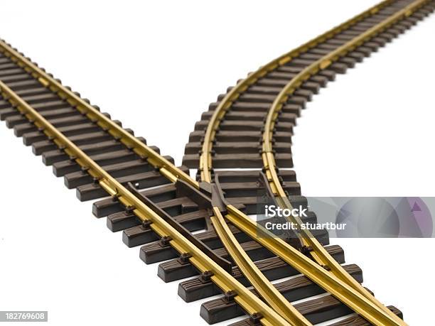 Via Ferroviária De Junção - Fotografias de stock e mais imagens de Via-férrea - Via-férrea, Fundo Branco, Destino de Viagem