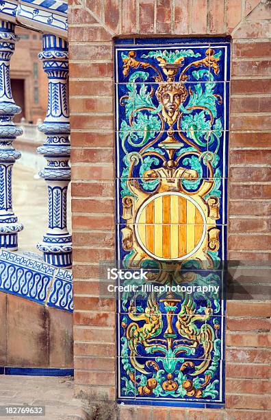 Mosaico Na Plaza De España Em Sevilha Espanha - Fotografias de stock e mais imagens de Arquitetura - Arquitetura, Azulejo, Caraterística Arquitetural