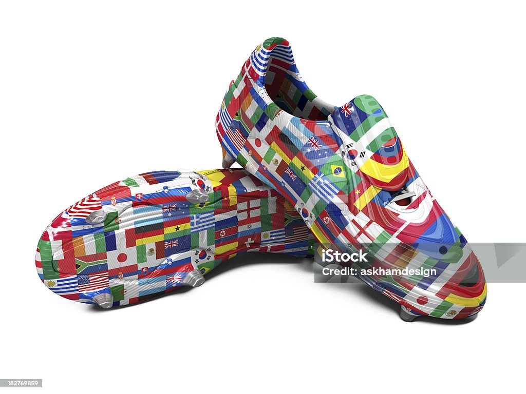 World Cup Football Boots "High Res Football Boots with clipping path, see portfolio for more. Football crazy see portfolio for more sports images." Shoe Stock Photo