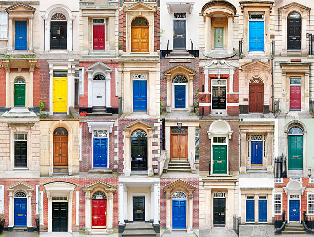 "porte" - london england sash window house georgian style foto e immagini stock