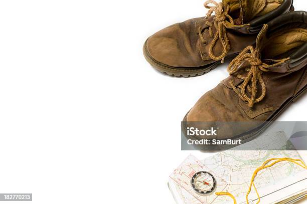 Walking Buty Border - zdjęcia stockowe i więcej obrazów Badanie - Badanie, Bez ludzi, Białe tło