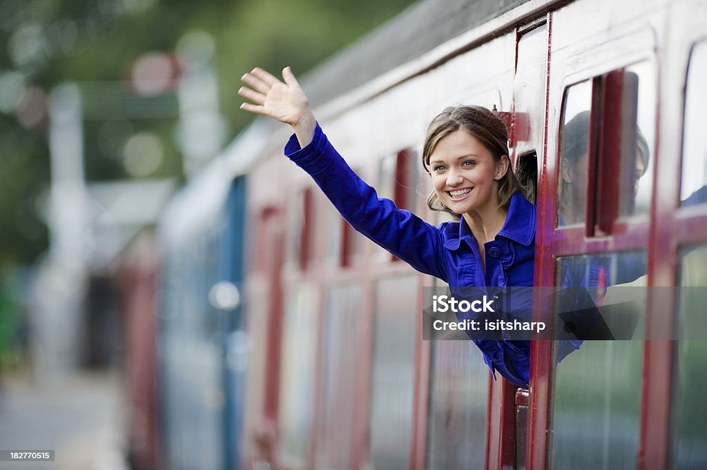 Winken Auf Wiedersehen - Lizenzfrei Eisenbahn Stock-Foto