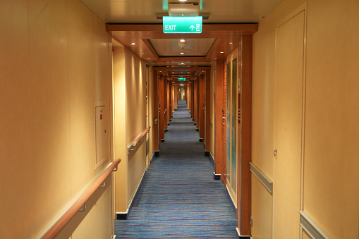 perspective view of cruise hallway