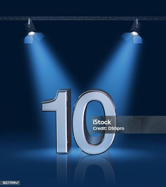 Aniversario 10 Foto de stock y más banco de imágenes de Número 10 - Número 10, Tridimensional, Azul