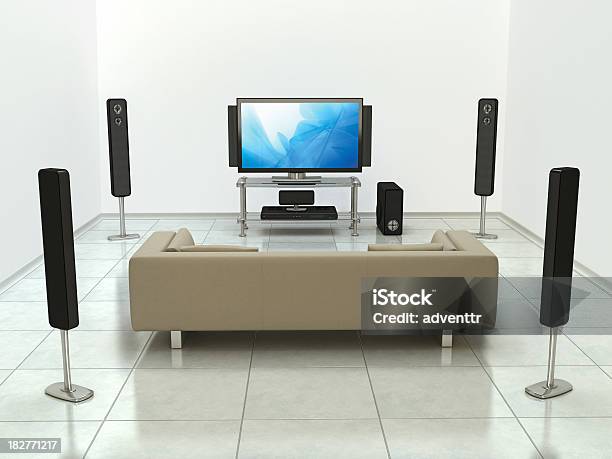 Sistema De Cine En Casa Foto de stock y más banco de imágenes de Altavoz - Altavoz, Equipo de ocio, Recortable