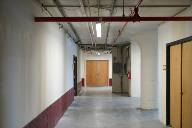 istock perspective view of corridor of warehouse building 1827714699