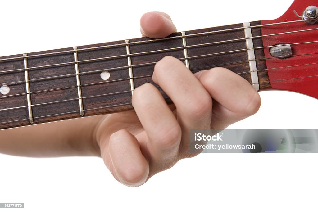 Chitarra accordo D7 - Foto stock royalty-free di Accordo