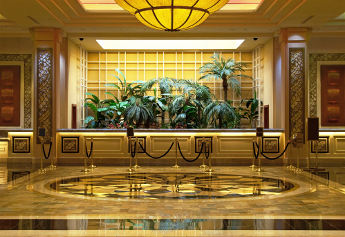 Luxurious hotel lobby