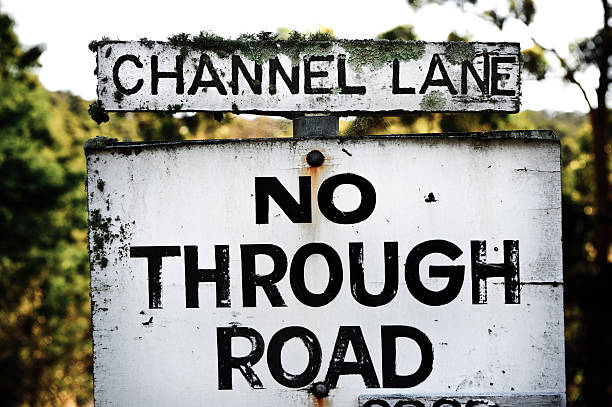 istock Road sign No through Australia 182772232