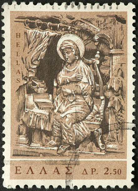 istock Saint on old Greek stamp 182772249