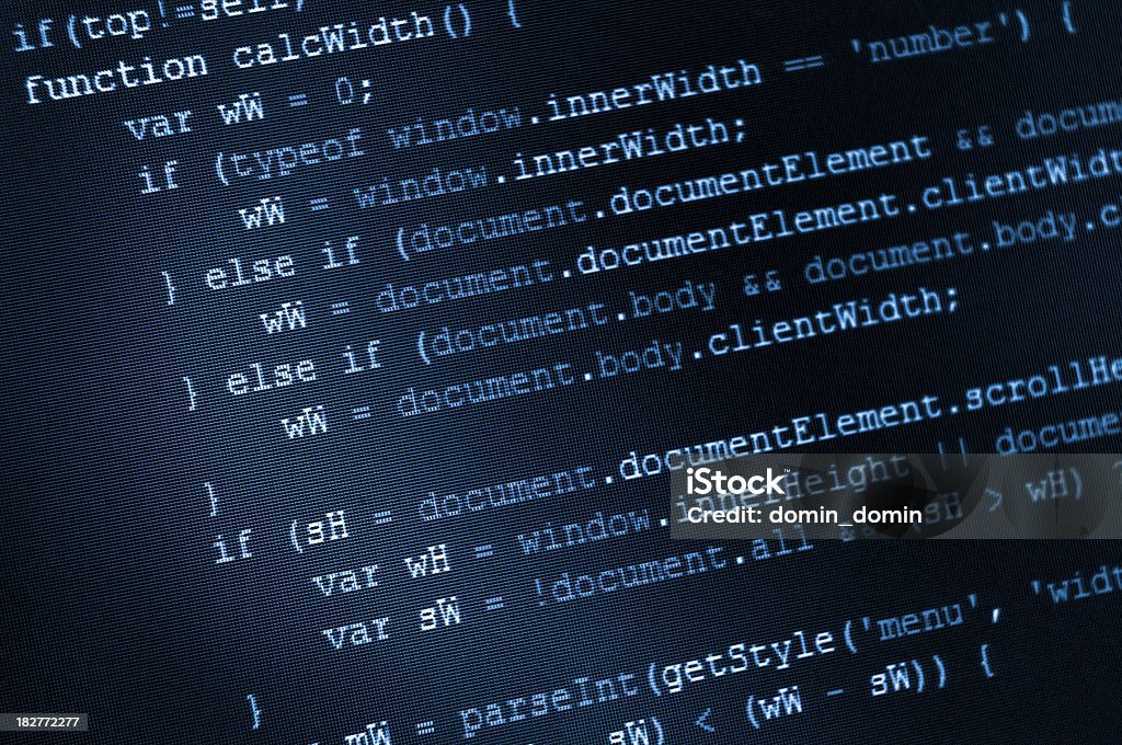 Программа код HTML, JavaScript и на ЖК-экраном - Стоковые фото Веб-дизайн роялти-фри